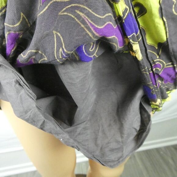 Free People Empire Waist Tiered Colorful Cloud Print Babydoll Dress Tie Back 2 - Picture 6 of 12